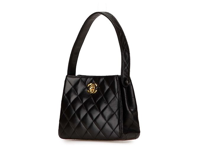 Mini borsa a mano Chanel Matelassé Coco Mark Nero - vista 2