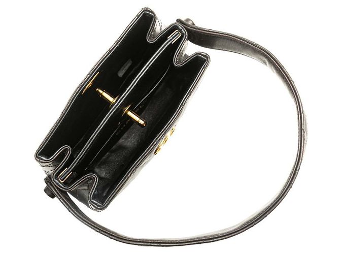 Mini borsa a mano Chanel Matelassé Coco Mark Nero - vista 8
