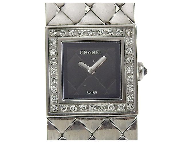 Reloj de Cuarzo Chanel Matelassé de Acero Inoxidable con Bisel de Diamantes 19 - vista 5