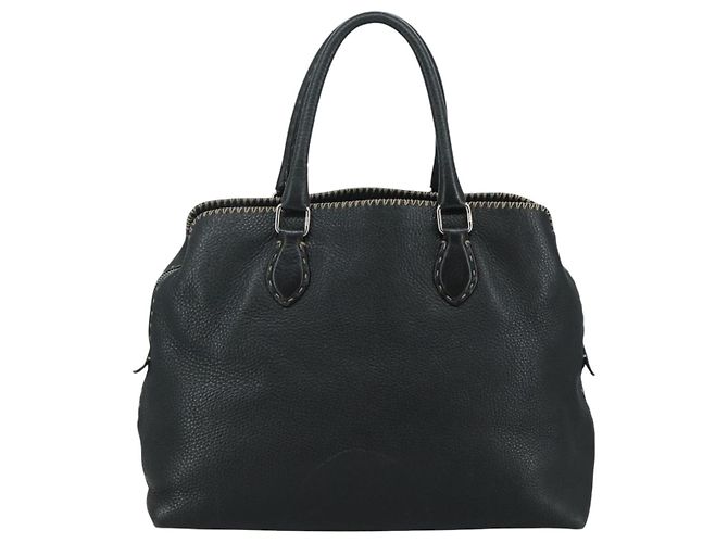 Borsa a mano Fendi Selleria in pelle stampata Nero - vista 2