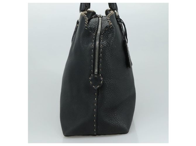 Borsa a mano Fendi Selleria in pelle stampata Nero - vista 3