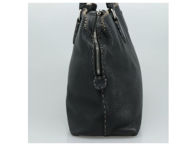 Borsa a mano Fendi Selleria in pelle stampata Nero - vista 4