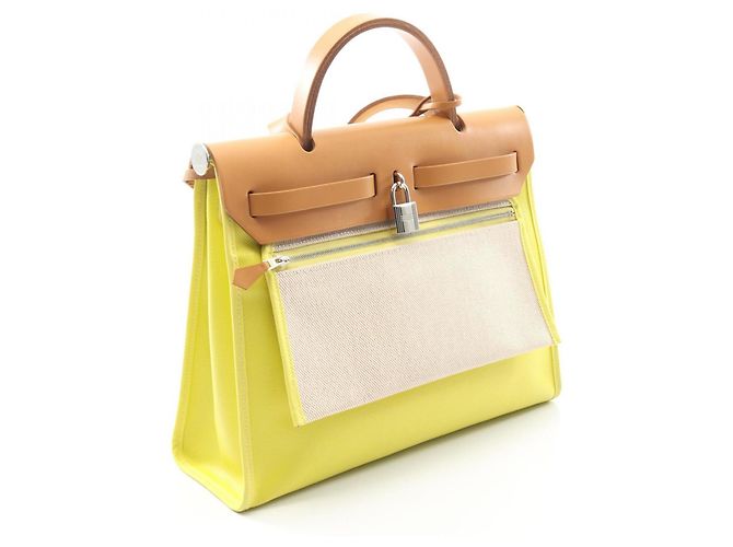 Borsa a mano Hermès Airbag Zip PM Marrone D'oro Giallo - vista 2