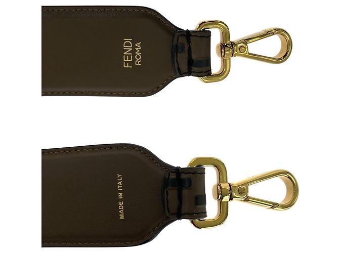 Cinghia a spalla in pelle marrone Fendi - vista 5
