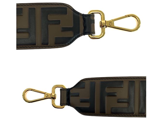Cinghia a spalla in pelle marrone Fendi - vista 6