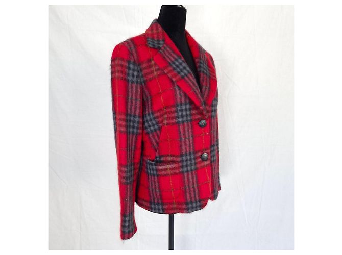 Max Mara red checkered wool jacket Multiple colors - view 6