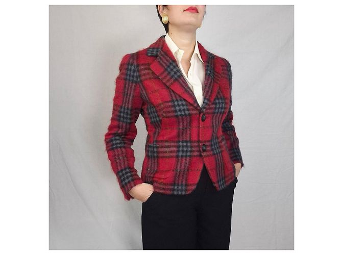 Max Mara red checkered wool jacket Multiple colors - view 8