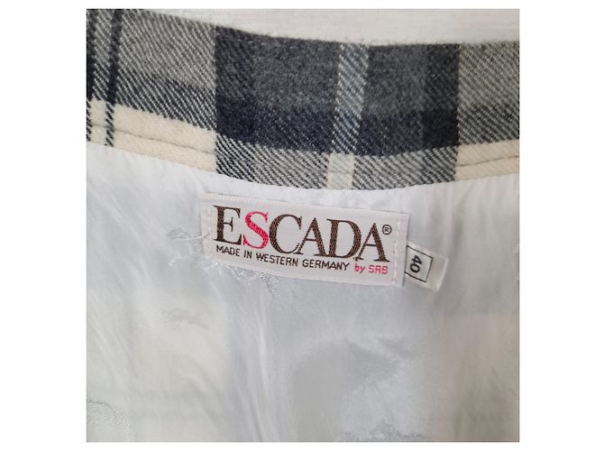 Falda kilt Escada en pura lana virgen Blanco Gris - vista 3