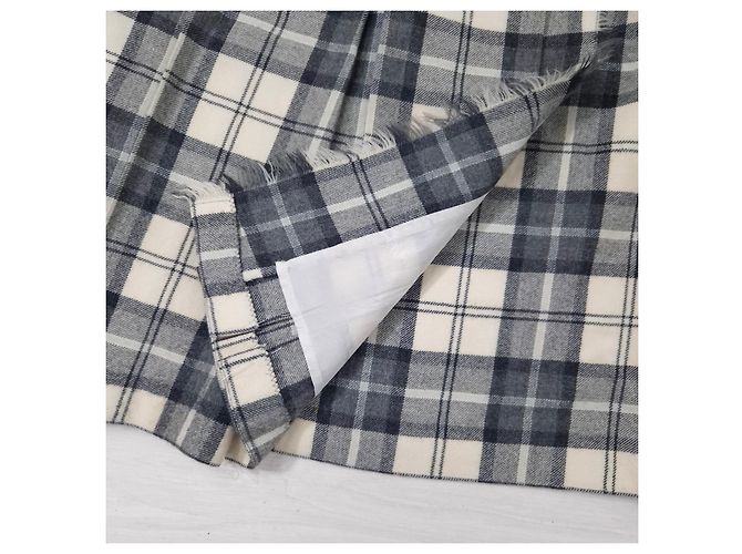 Falda kilt Escada en pura lana virgen Blanco Gris - vista 7