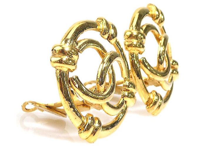 Timeless Orecchini a clip in metallo dorato Chanel Coco Mark D'oro - vista 2
