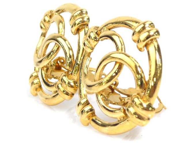Timeless Orecchini a clip in metallo dorato Chanel Coco Mark D'oro - vista 3