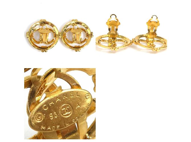 Timeless Orecchini a clip in metallo dorato Chanel Coco Mark D'oro - vista 5