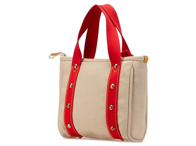 Louis Vuitton Antigua Cabas PM Handtasche Rot Beige - Ansicht 2
