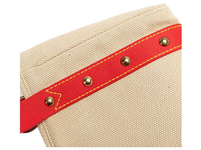 Louis Vuitton Antigua Cabas PM Handtasche Rot Beige - Ansicht 6