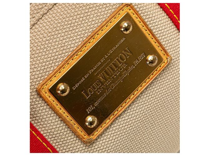 Louis Vuitton Antigua Cabas PM Handtasche Rot Beige - Ansicht 8