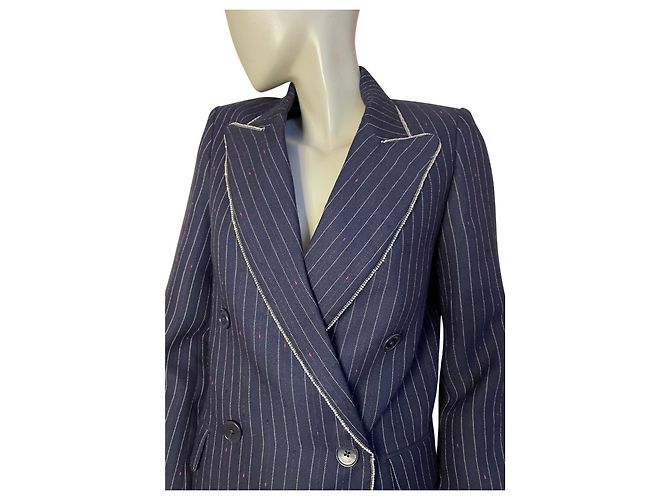Giacca ZADIG & VOLTAIRE – Strisce chic e stile rock ✨ Blu navy - vista 2