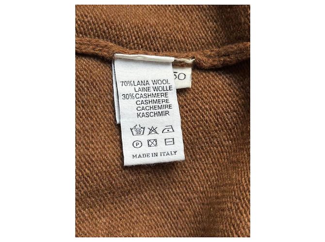 Autre Marque Herrenpullover aus Wolle-Kaschmir-Mischung von Fpstyle – Größe 48 – Hergestellt in Italien – NEU mit Etiketten Karamell - Ansicht 3