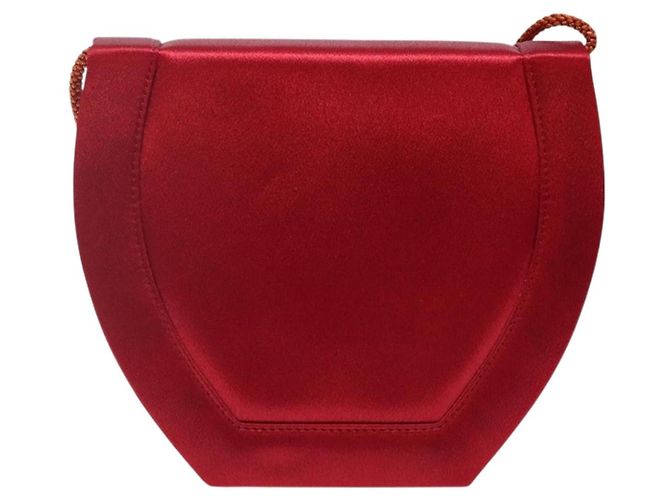 Borsa a tracolla vintage Saint Laurent in seta Rosso - vista 2