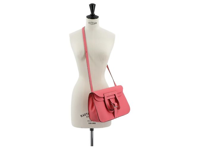 Borsa Hermès Halzan 31 in Rosa Azalea - vista 10
