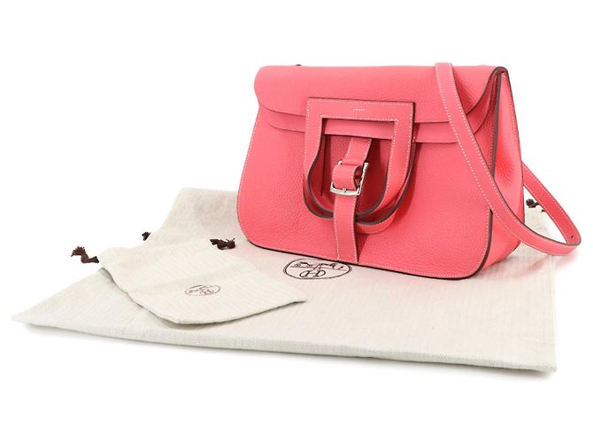Borsa Hermès Halzan 31 in Rosa Azalea - vista 2