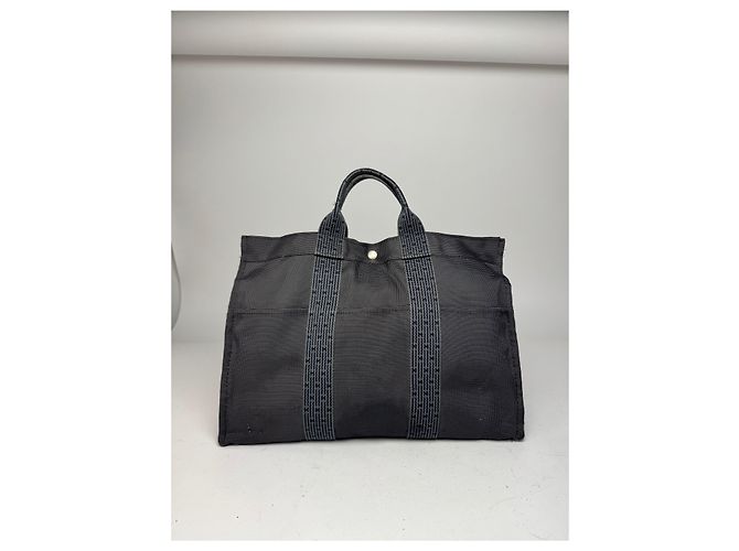 Vintage Hermès Tote Bag anthrazit schwarz Anthrazitgrau - Ansicht 11