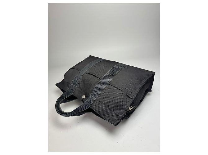 Vintage Hermès Tote Bag anthrazit schwarz Anthrazitgrau - Ansicht 12
