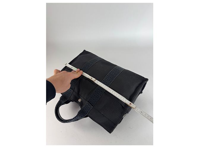 Vintage Hermès Tote Bag anthrazit schwarz Anthrazitgrau - Ansicht 13