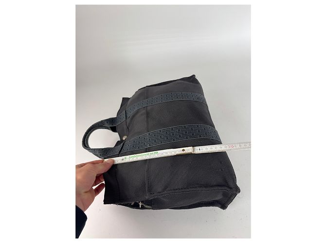 Vintage Hermès Tote Bag anthrazit schwarz Anthrazitgrau - Ansicht 14