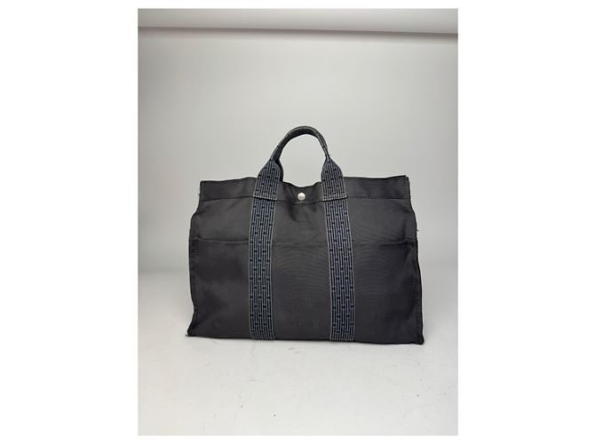 Vintage Hermès Tote Bag anthrazit schwarz Anthrazitgrau - Ansicht 4