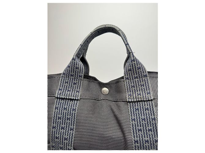 Vintage Hermès Tote Bag anthrazit schwarz Anthrazitgrau - Ansicht 6