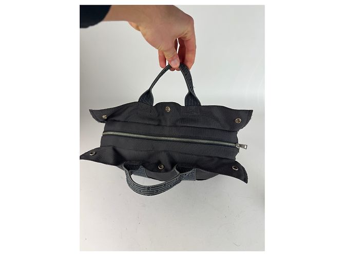 Vintage Hermès Tote Bag anthrazit schwarz Anthrazitgrau - Ansicht 7
