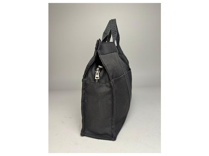 Vintage Hermès Tote Bag anthrazit schwarz Anthrazitgrau - Ansicht 8
