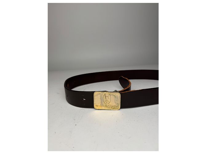 Cintura in pelle vintage Cartier marrone - vista 2