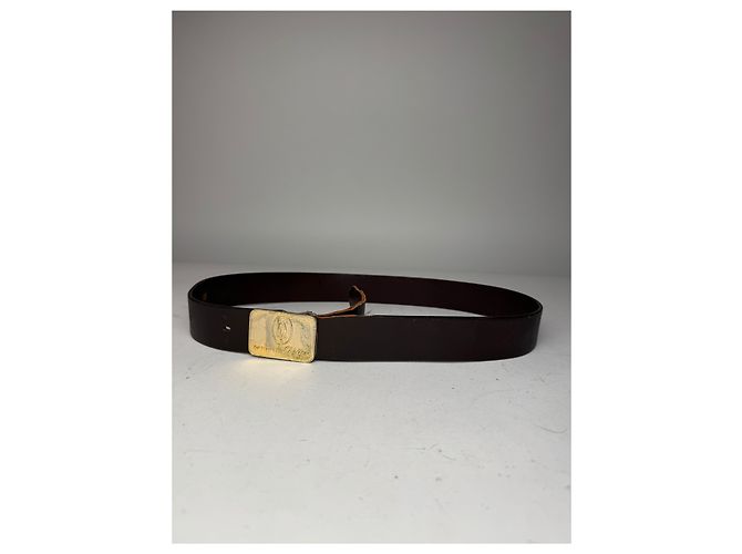 Cintura in pelle vintage Cartier marrone - vista 5