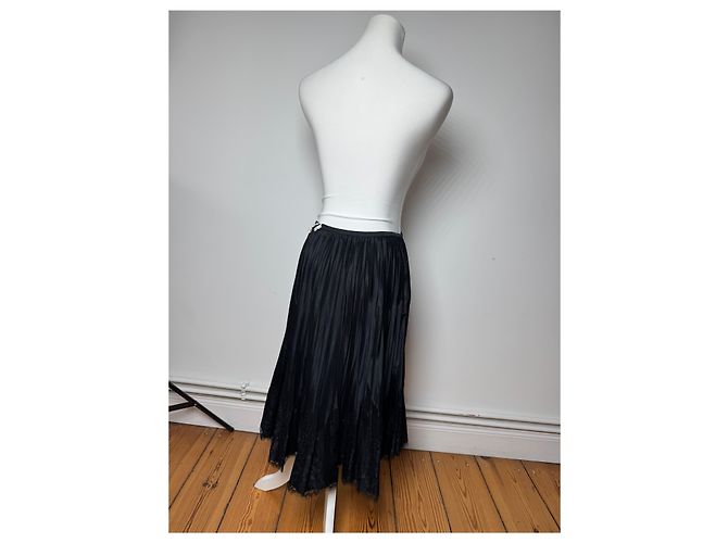 Vintage Courreges Viskose Rock Schwarz M - Ansicht 3