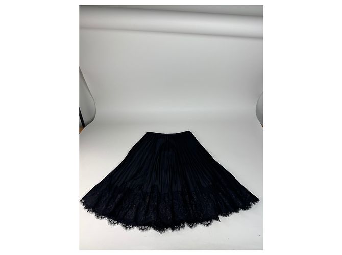 Vintage Courreges Viskose Rock Schwarz M - Ansicht 4