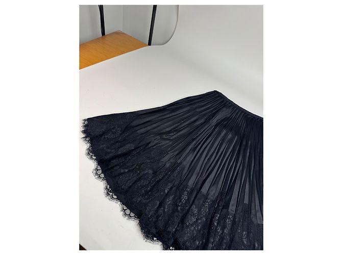Vintage Courreges Viskose Rock Schwarz M - Ansicht 5