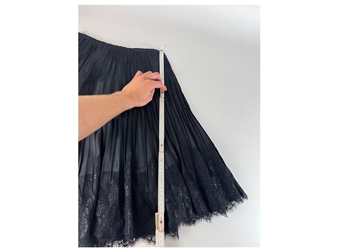 Vintage Courreges Viskose Rock Schwarz M - Ansicht 8