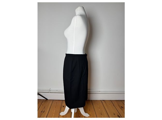 Gonna Midi Vintage Dior Nera M Nero - vista 2