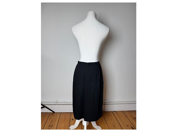 Gonna Midi Vintage Dior Nera M Nero - vista 3