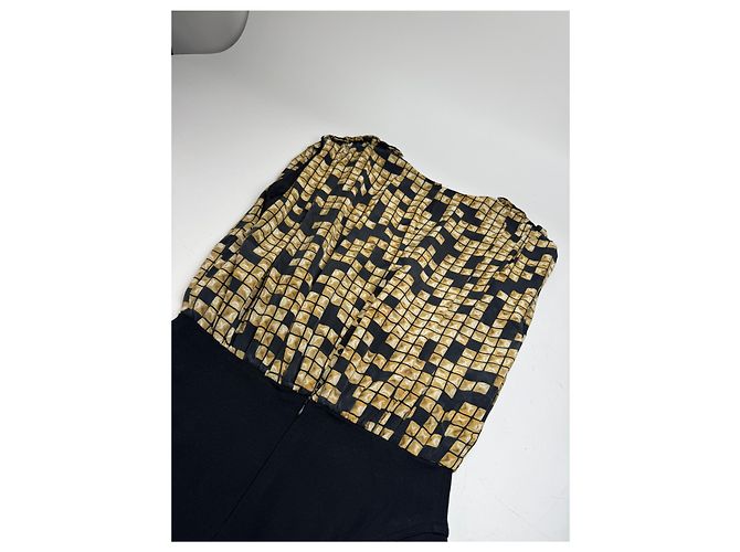 Abito midi in seta vintage Alexander Wang nero e oro L - vista 10