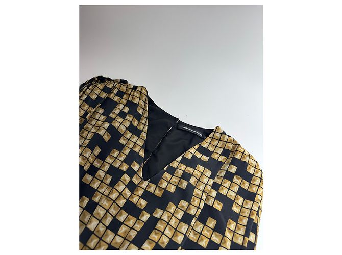 Abito midi in seta vintage Alexander Wang nero e oro L - vista 5