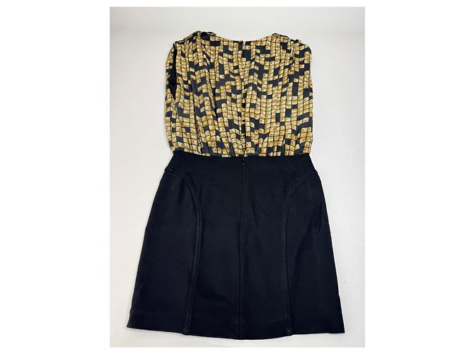 Abito midi in seta vintage Alexander Wang nero e oro L - vista 9