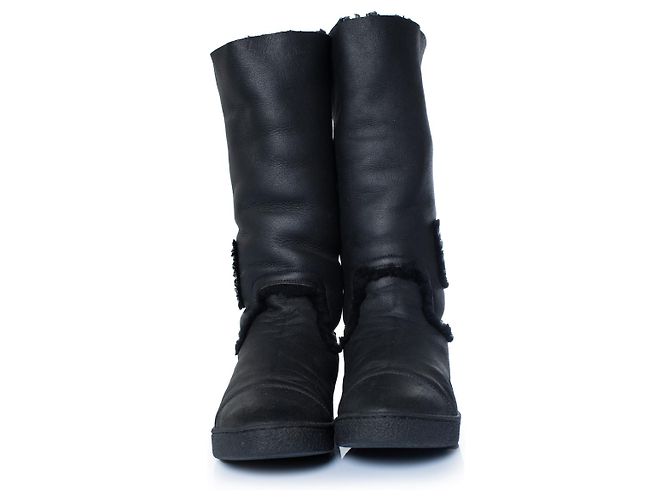 Chanel, Schwarze Schafslederstiefel - Ansicht 5