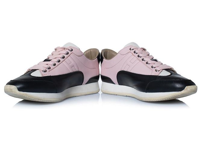 Sneakers Goal in nero e rosa di Hermès - vista 6