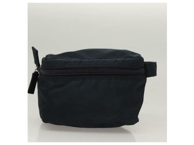Necessaire Prada Zip Around in Tessuto Medium Blu navy - vista 3