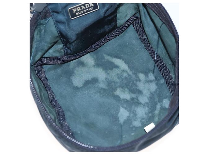 Necessaire Prada Zip Around in Tessuto Medium Blu navy - vista 5