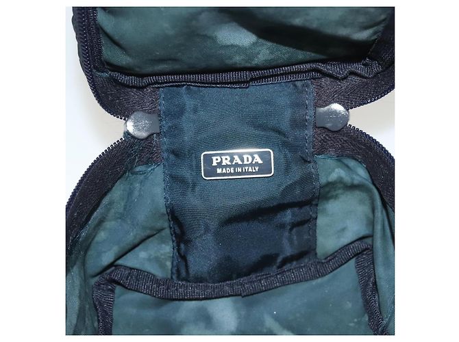 Necessaire Prada Zip Around in Tessuto Medium Blu navy - vista 6