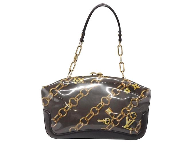 Pochette in PVC su seta stampata Louis Vuitton Charms Marrone - vista 2