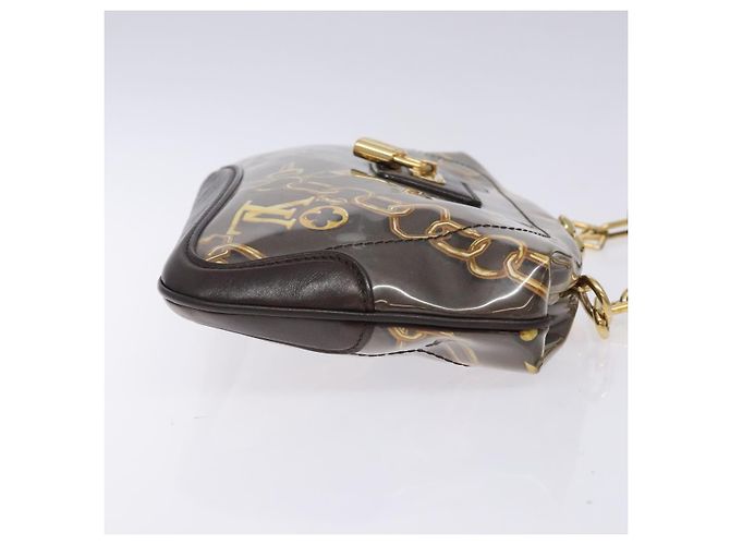 Pochette in PVC su seta stampata Louis Vuitton Charms Marrone - vista 3